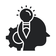 Think Icon Glyph Style. Vector Illustration For Graphic Design