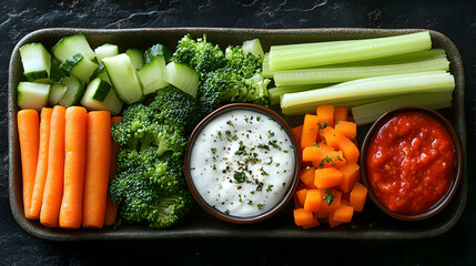 Healthy Veggie Tray with Dips: A Delicious and Nutritious Snack