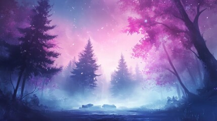 Enchanted Twilight Forest: A Dreamlike Digital Painting