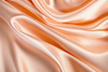 Obraz premium Luxurious rose gold satin fabric with soft folds and delicate lighting enhances elegance and sophistication in textile design