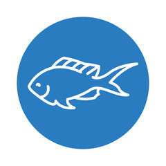 Chromis (Blue Chromis) color line icon. Tropical fish