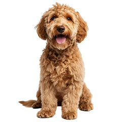 Adorable Golden Doodle Dog Isolated on Transparent Background – Perfect for Pet Lovers, Design, and Creative Projects