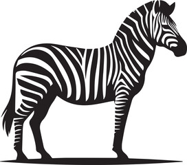 Fototapeta premium black zebra vector illustration, zebra vector, zebra silhouette logo vector, zebra vector black and white background full body