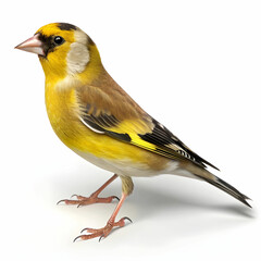 goldfinch isolated on a white background 3d render