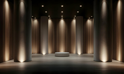 Modern Minimalist Interior Space with Soft Ambient Lighting