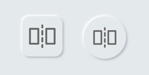 Obraz premium Mirror line icon in neomorphic design style. Reflect signs vector illustration.
