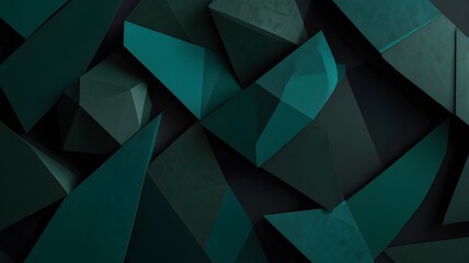 Obraz premium Dark green with teal accents, featuring abstract geometric shapes for a nature-inspired feel