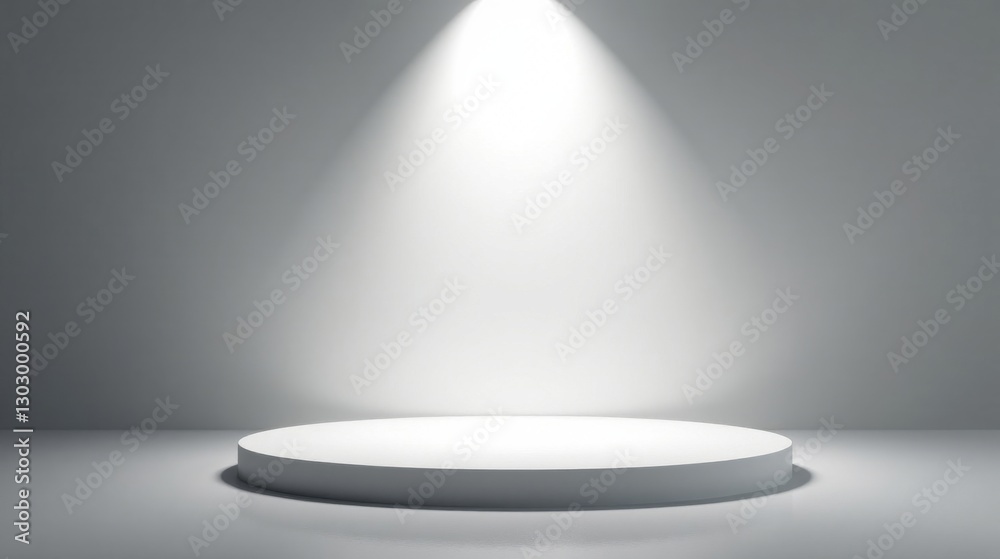 Leinwandbilder illuminated circular pedestal in a minimalist setting, ready for product display or presentation