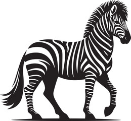 Fototapeta premium black zebra vector illustration, zebra vector, zebra silhouette logo vector, zebra vector black and white background full body