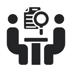 Interview Icon Glyph Style. Vector Illustration For Graphic Design
