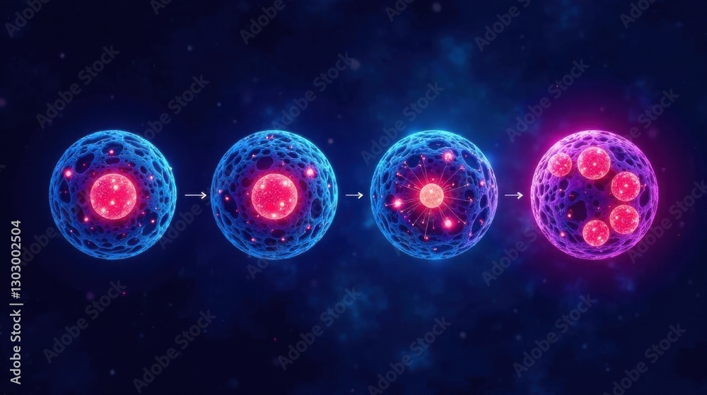 Poster cellular division process a microscopic journey of growth and multiplication