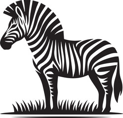 Fototapeta premium black zebra vector illustration, zebra vector, zebra silhouette logo vector, zebra vector black and white background full body