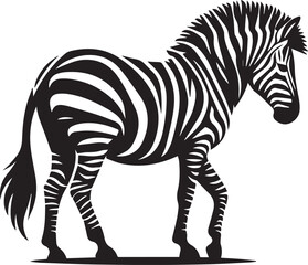 Obraz premium black zebra vector illustration, zebra vector, zebra silhouette logo vector, zebra vector black and white background full body