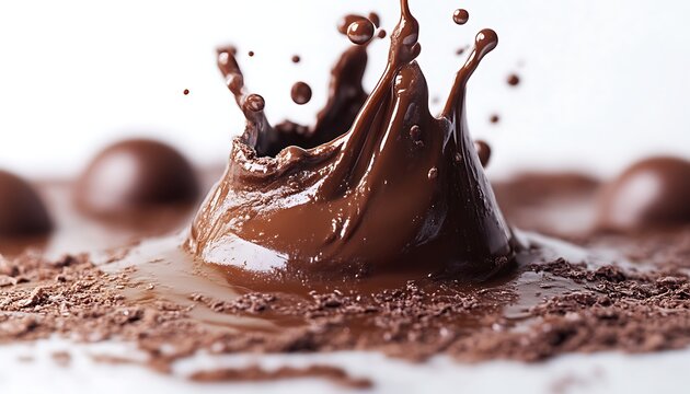 Choco Splash Dessert with White backdrop