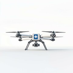 drone concept. Medical drone with a camera, designed for emergency and healthcare applications.