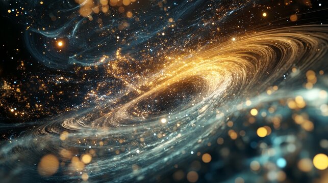 Artistic representation of cosmic entropy  exploring galaxies and universal structures