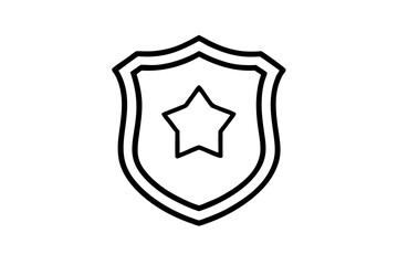"Line Art Police Badge Icon for Security and Law Enforcement - SVG Vector Design"


