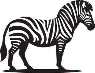 Fototapeta premium black zebra vector illustration, zebra vector, zebra silhouette logo vector, zebra vector black and white background full body