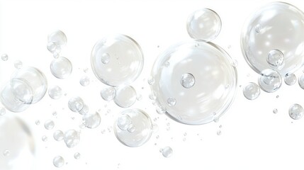 Cluster of White Bubbles on White Background