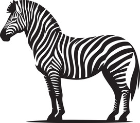 Obraz premium black zebra vector illustration, zebra vector, zebra silhouette logo vector, zebra vector black and white background full body