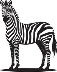 Obraz premium black zebra vector illustration, zebra vector, zebra silhouette logo vector, zebra vector black and white background full body