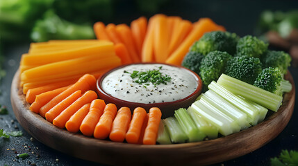 Delicious Veggie Tray with Creamy Dip