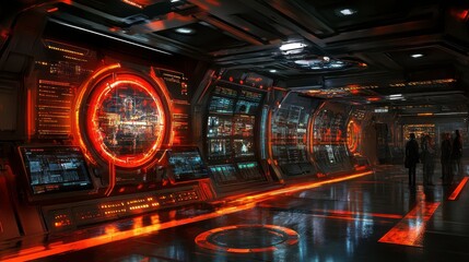 High Contrast Digital Dashboard in Modern Office Environment