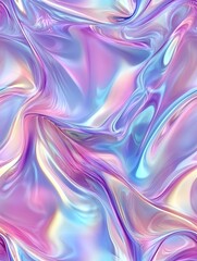 Fototapeta premium Shimmering Iridescent Holographic Fluid Texture with Soft Shifting Colors