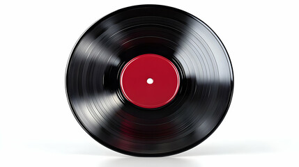 Vintage Vinyl Record with Red Label: A Classic Music Icon