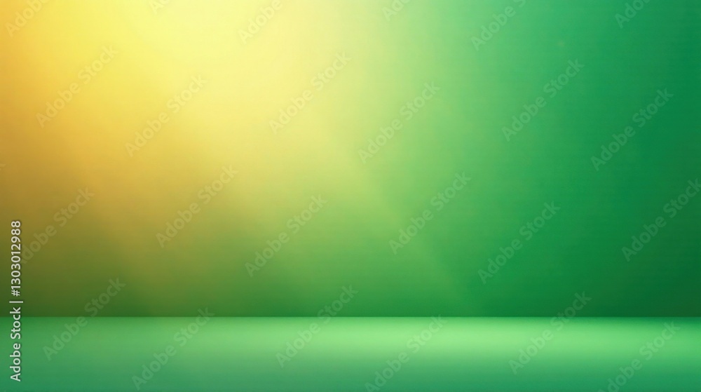 Poster abstract green and gold studio backdrop with subtle lighting effects for product displays and digita