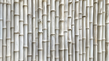 Naklejka premium White Bamboo Fence Texture Background