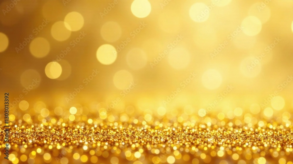 Poster Golden Sparkle Background Shimmering Glittery Texture with Soft Bokeh Lights Ideal for Festive Designs