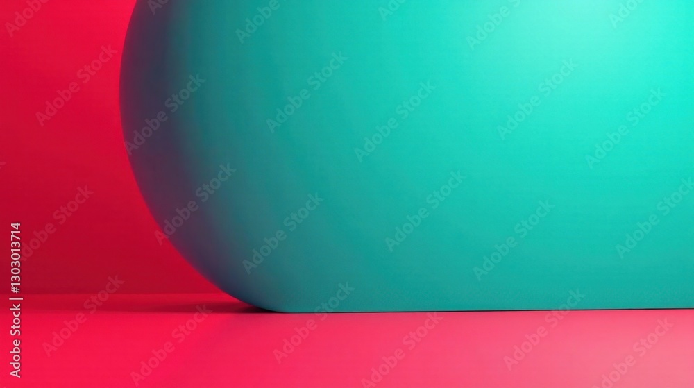 Poster Abstract Teal and Crimson Curve Background Featuring a Smooth, Sleek Surface Ideal for Product Displays or Digital Art Projects
