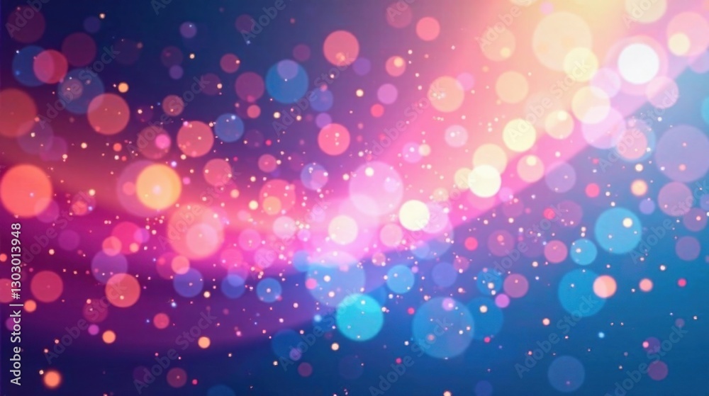 Poster Abstract Shimmering Lightscape A Dreamy Bokeh Background with Vibrant Hues and Sparkling Particles