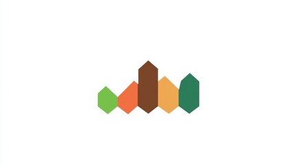 brown green icon for statistical shape