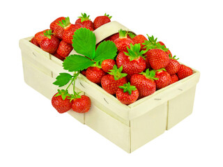Erdbeeren im Korb Hintergrund transparent PNG cut out