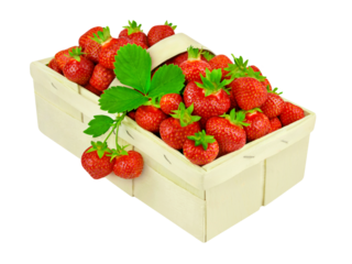 Erdbeeren im Korb Hintergrund transparent PNG cut out