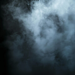 "Soft white smoky clouds swirling on a deep black background, creating a foggy, misty texture with a dramatic and atmospheric effect. Perfect for moody designs, overlays, and creative visual projects