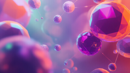 Molecule structures and atoms in chemistry and biological science with nanotechnology and cell concepts