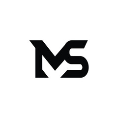 SM MS abstract vector logo monogram template