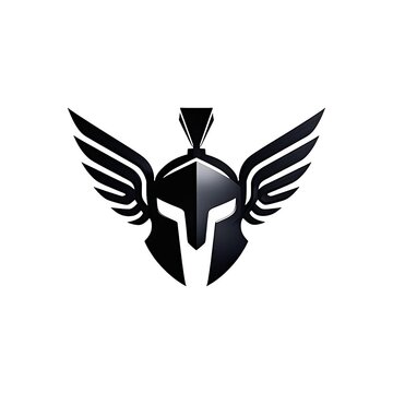 Winged Gladiator Helmet Logo - Symbolic Design of Strength and Courage
