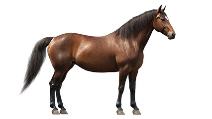Brown Horse, 3D Render, Isolated on Black Background