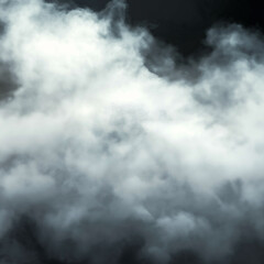 "Soft white smoky clouds swirling on a deep black background, creating a foggy, misty texture with a dramatic and atmospheric effect. Perfect for moody designs, overlays, and creative visual projects