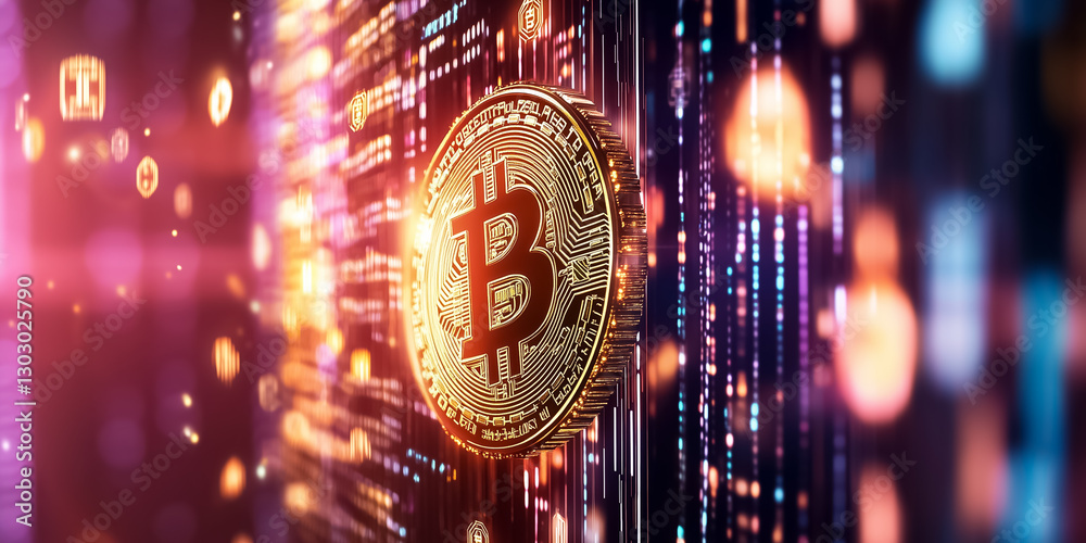 Poster a mesmerizing display of a digital matrix features holographic symbols cascading in a vibrant array 