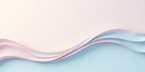 Obraz premium Serene Pastel Waves Abstract Background of Elegant Curving Layers in Soft Pink and Light Blue Hues
