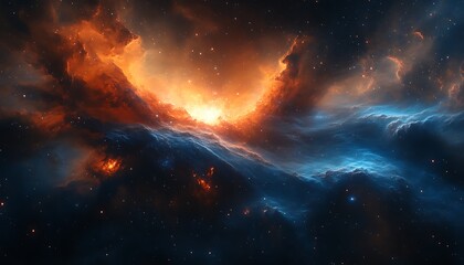 Fototapeta premium Cosmic Nebula Blaze Space Abstract