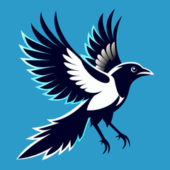 crow on white background