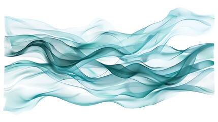 Abstract Teal Waves: A Serene Digital Art Piece