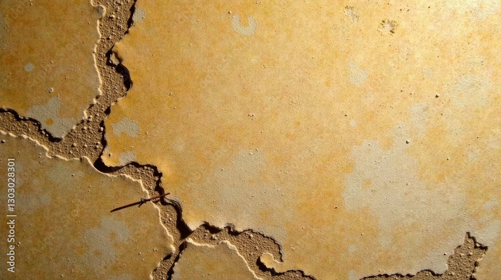 Fototapete abstract texture of cracked and weathered surface with subtle color variations and a small object