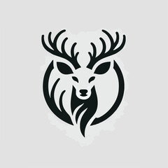 Simple, cool and dashing deer head logo